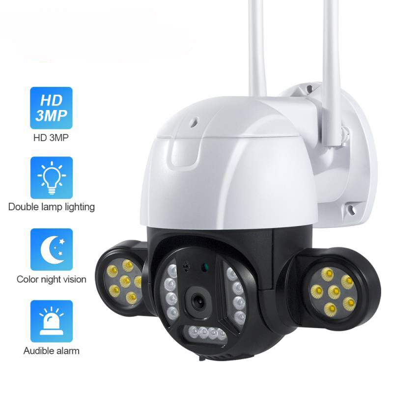 Q22 V380 Wireless Outdoor Floodlight Lamp Camera
