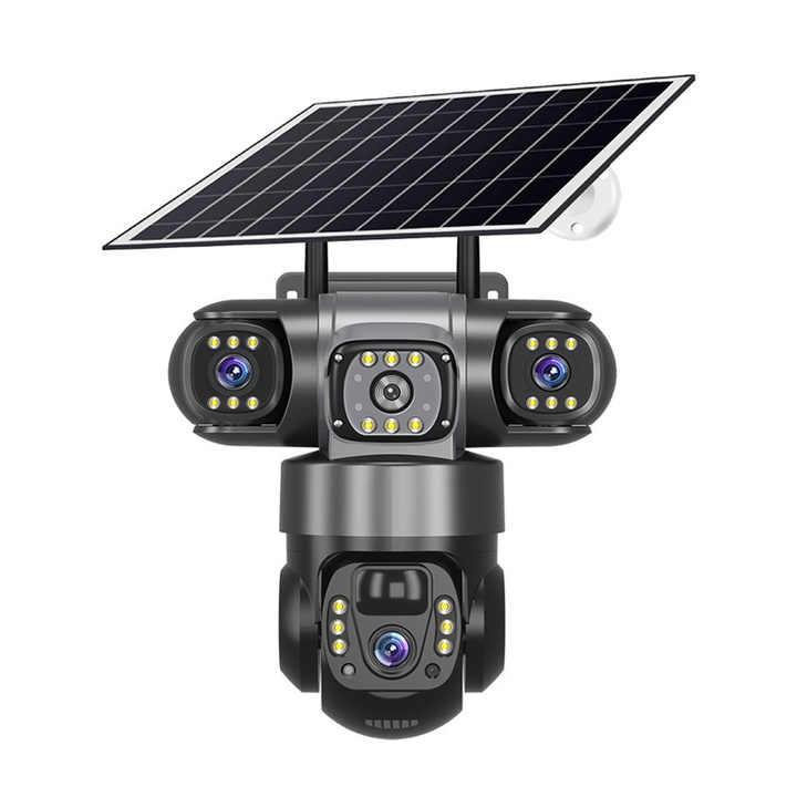 V380 New Solar Powered 3 Lens Outdoor Security CCTV Camera 6MP