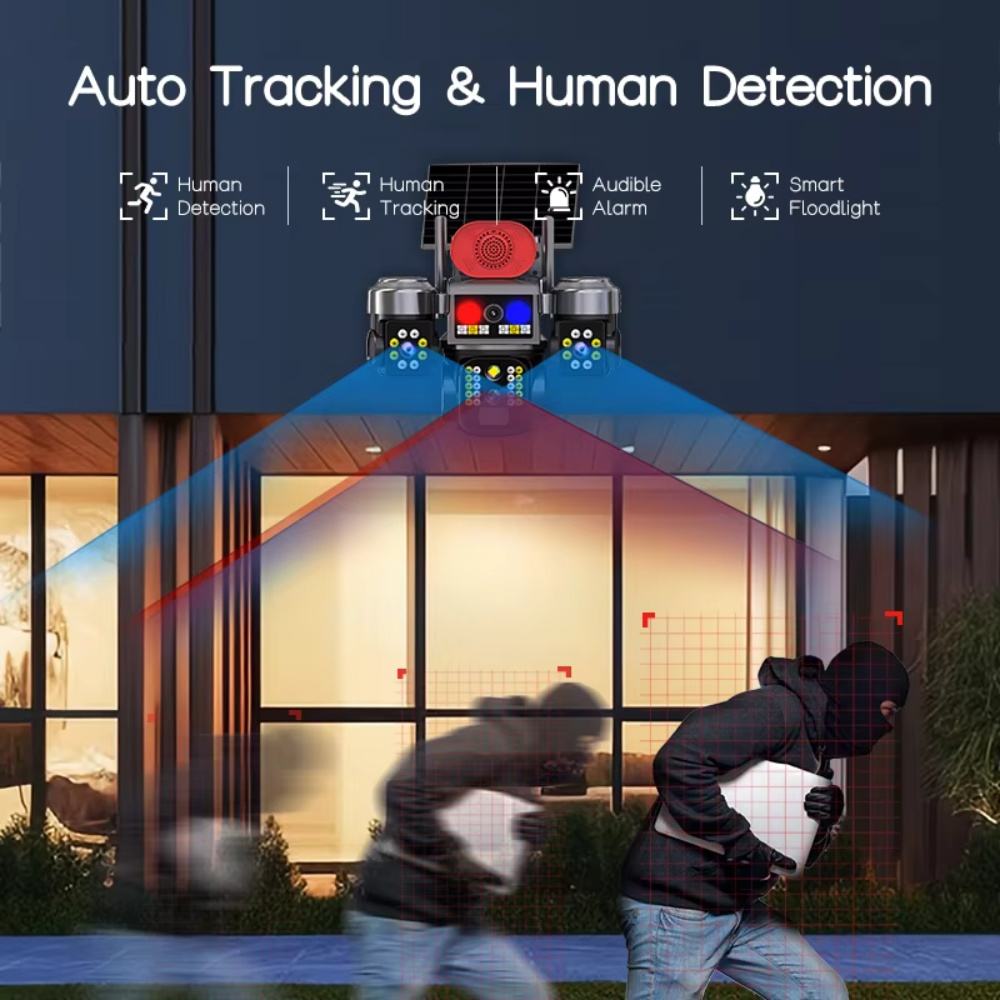 Solar 4G Camera With Full Color Night Vision Loudspeaker Alarm